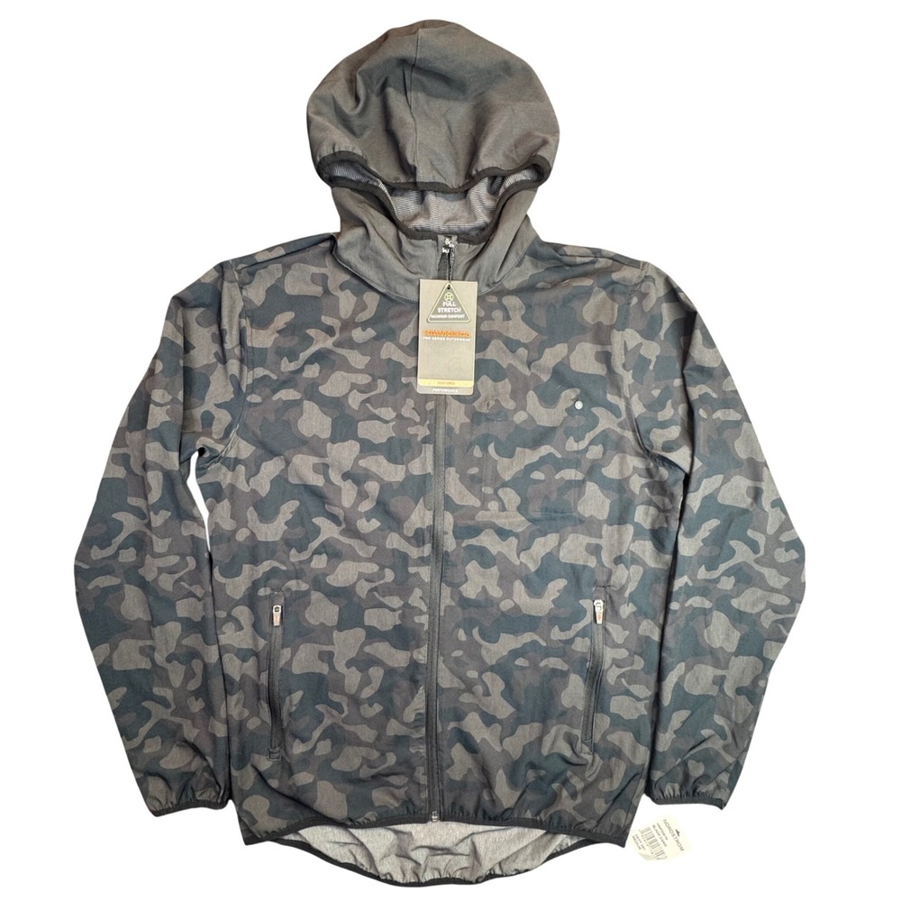 Hawke & Co Performance Jacket Mens Medium‎ Black Camo Full Zip Hooded HMP3061N